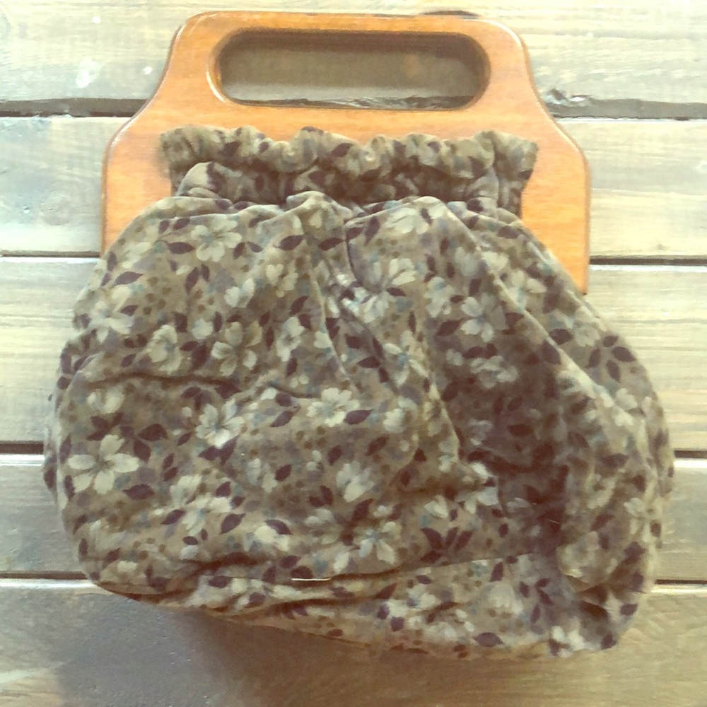 Vintage Banner House Purse Handbag Purple Grey